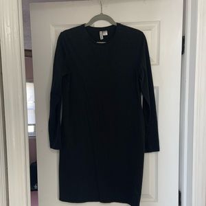 Black Long Sleeve T Shirt Dress